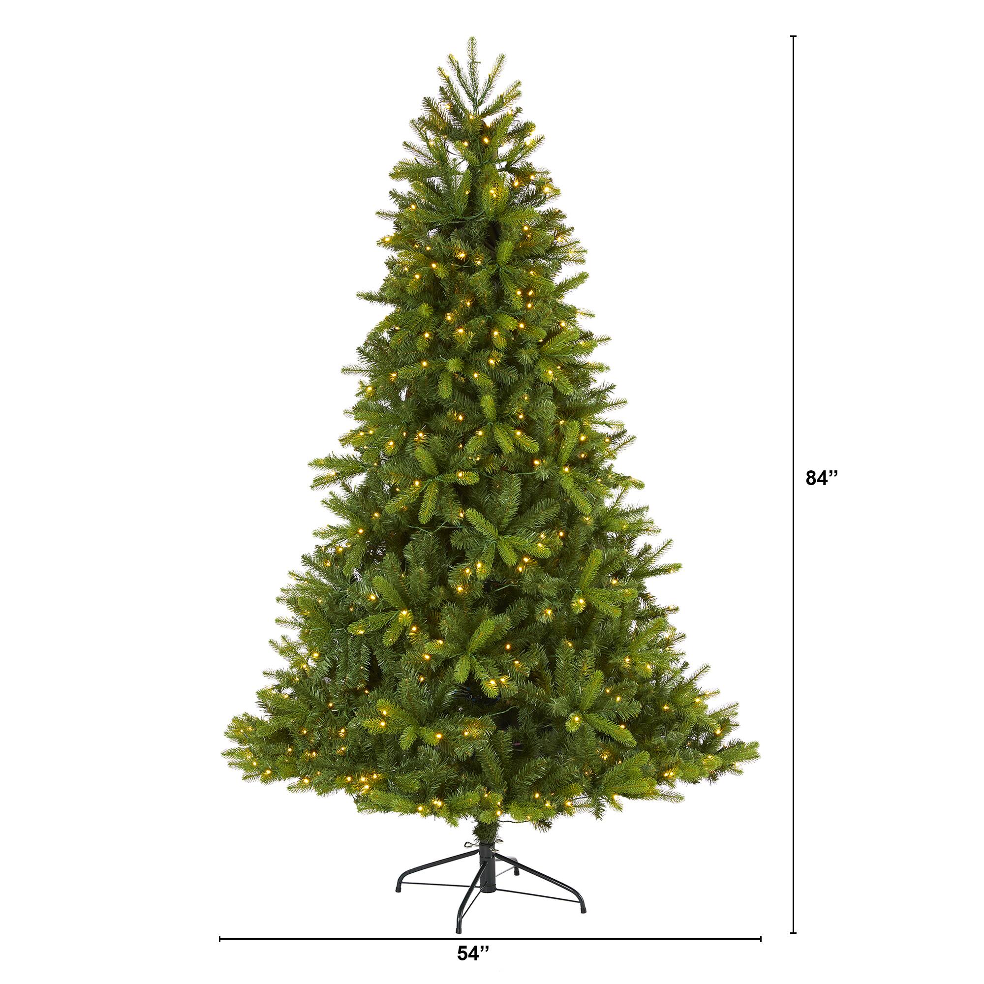 7ft. Pre-Lit New Haven Spruce Artificial Christmas Tree, Clear LED Lights